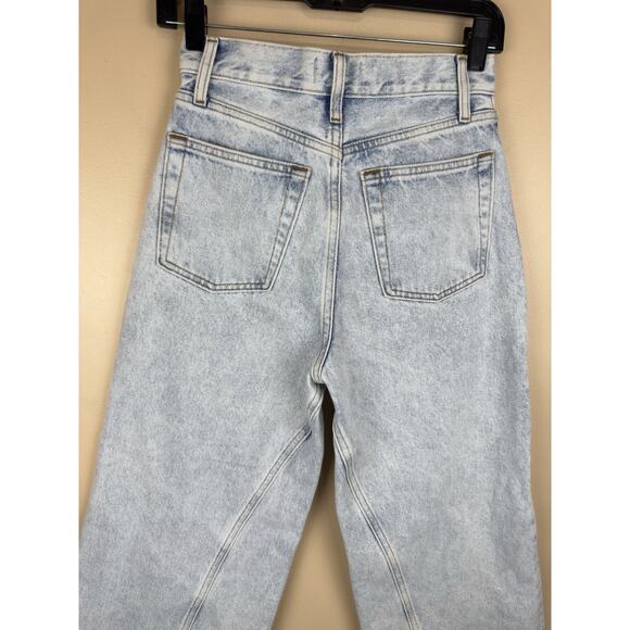 Abercrombie & Fitch Ultra High Rise Crop Wide Leg Jeans Women’s 0R/25 Frayed Hem - Picture 8 of 15